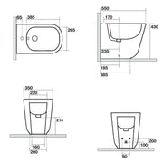 Sanitari filomuro 54x35 cm collezione Tribeca Kerasan con sedile soft close