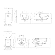 Sanitari sospesi bidet e wc Rimless con sedile soft close modello Metrica Pozzi Ginori cm 54