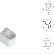 Sanitari Senza Brida Filo parete Ceramica Domus Falerii Foglia Quadra sedile SoftClose