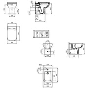 Sanitari filomuro con sedile soft close collezione Life Ideal Standard