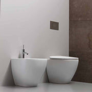 Santari filomuro serie Forever 55 in ceramica bianca con coprivaso chiusura softclose- Disegno Ceramica