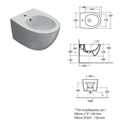 Sanitari sospesi con sedile soft-close 48x37 cm modello 4all Ceramica Globo - Nero Opaco