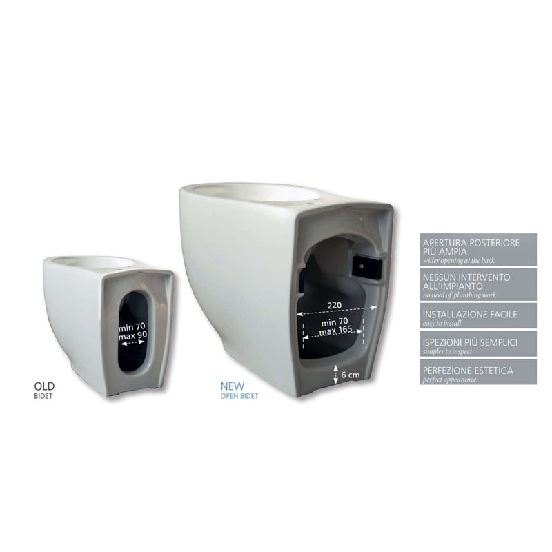 Sanitari filomuro 55x36 cm collezione Le Fiabe di Hatria con sedile soft close