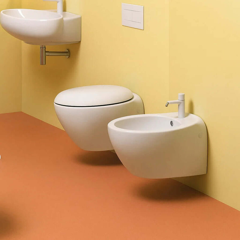 Set Sanitari Sospesi Clas+ 05 Azzurra Ceramica 56 cm  WC & Bidet con Design Moderno