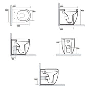 Sanitari filomuro 48x36 cm collezione Flo Kerasan con sedile soft close