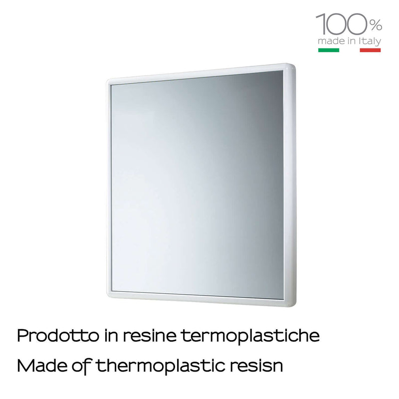 Specchio 55x60 cm modello Junior di Gedy con cornice in resine termoplastiche - Bianco by CeramicStore | Lo specialista del tuo bagno