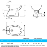 Sanitari distanziati da parete con scarico a parete wc+bidet +sedile normal close Geberit 'ColibrÃ¬ 2' cm 53