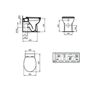 Sanitari Filo Parete con Scarico Traslato completo di sedile Eurovit Ideal standard