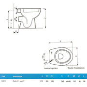 Sanitari distanziati da parete con scarico a parete wc+bidet +sedile normal close Geberit 'ColibrÃ¬ 2' cm 53