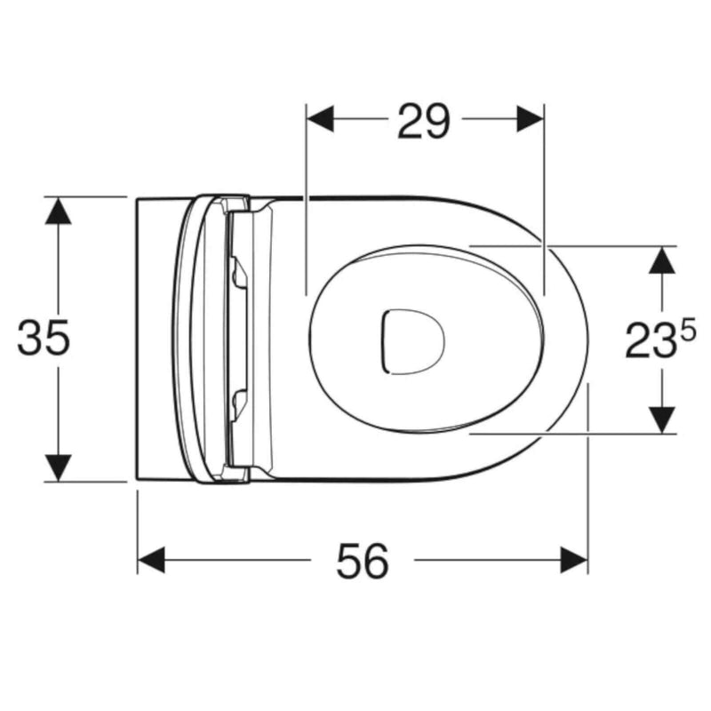 Vaso filomuro Rimless con scarico universale e sedile SoftClose modello Icon di Geberit cm 56
