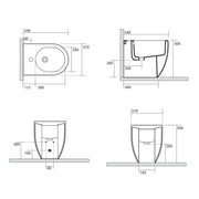 Sanitari filomuro scarico traslato 55x37 cm h50 collezione Flo Kerasan con sedile soft close