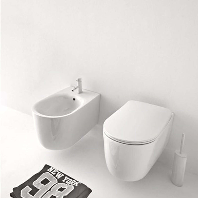 Sanitari sospesi 55x35 cm collezione Nolita Kerasan con sedile soft close
