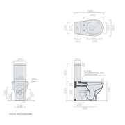 Wc Monoblocco 66x36 cm serie Eden di Ceramica Galassia con sedile avvolgente soft close