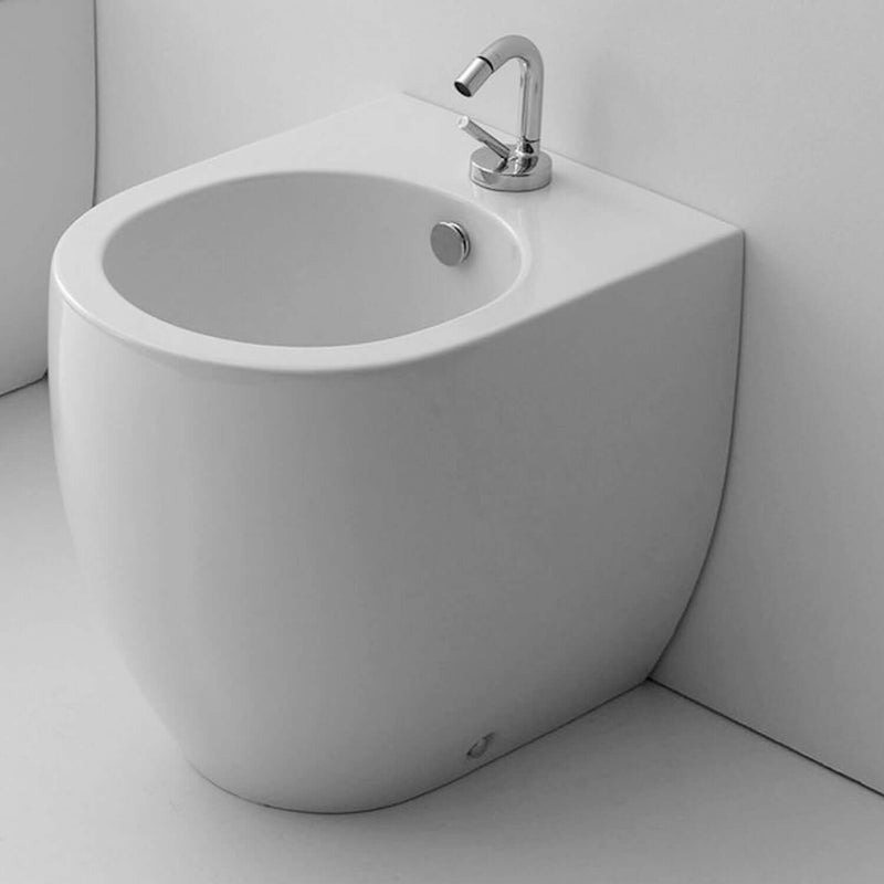 Sanitari filomuro scarico traslato 55x37 cm h50 collezione Flo Kerasan con sedile soft close