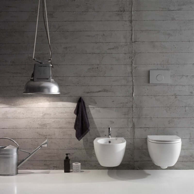Sanitari Sospesi senza brida Ceramica Globo 4ALL  WC + BIDET + SEDILE