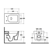 Sanitari sospesi senza brida in ceramica wc-bidet-sedile soft-close slim modello Tak di Althea