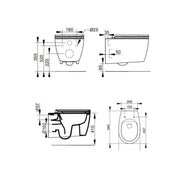 Coppia di sanitari sospesi Ceramica Dolomite modello Demy 54x36 cm con sedile Softclose