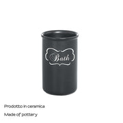Portaspazzolini in ceramica di Gedy serie Chantal - Nero Matt