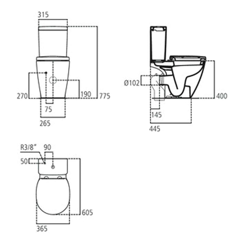 Vaso monoblocco 60