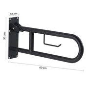 Appoggio ribaltabile con portarotolo modello Snug di Gedy - Nero Matt