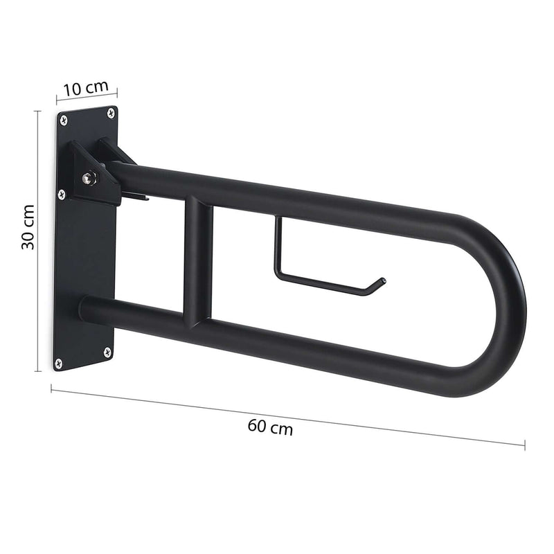 Appoggio ribaltabile con portarotolo modello Snug di Gedy - Nero Matt