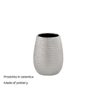 Portaspazzolini da appoggio in ceramica Gedy modello Astrid - Argento