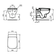 Vaso sospeso con sedile slim a chiusura rallentata modello Esedra Ideal Standard