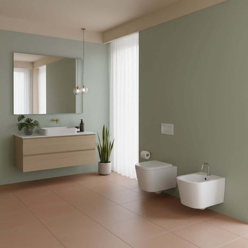 Sanitari sospeso squadrati domus falerii foglia quadra wc senza brida