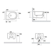 Bidet Sospeso 54x35 cm collezione Flo Kerasan