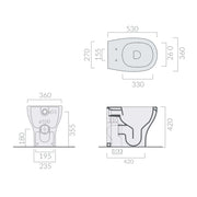 Vaso Filomuro 53x36 cm serie Eden di Ceramica Galassia con sedile slim soft close