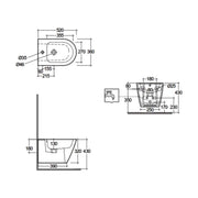 Sanitari sospesi cm 52x36 mod. Sensation wc rimless+bidet+sedile soft close Cappuccino Opaco