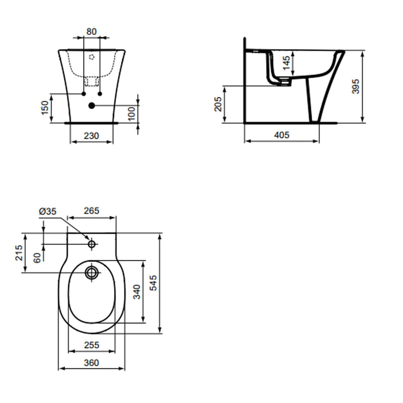 Coppia di sanitari con cassetta Ideal Standard Connect Air con sedile a chiusura tradizionale