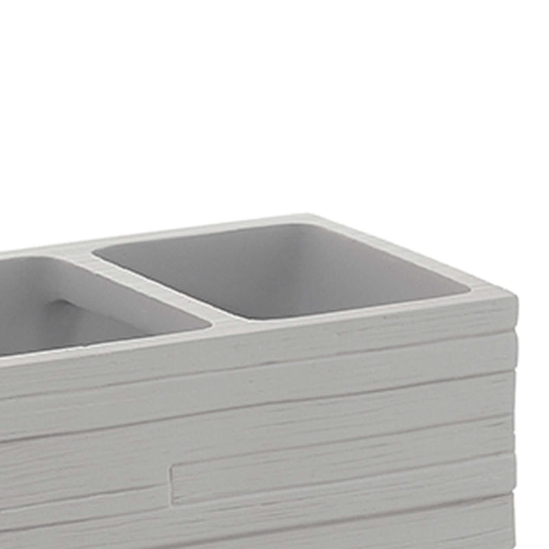 Portaspazzolini da appoggio in resina Gedy serie Quadrotto - Grigio