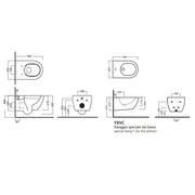 Coppia di sanitari sospesi 54x35 cm serie Fusion di Hatria con sedile soft-close
