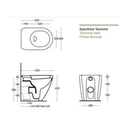 Sanitari filoparete Althea Cover in ceramica con sedile - Bianco Opaco