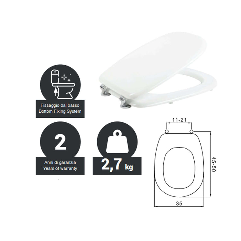 Sedile wc Metaform per Ideal Standard serie Liuto larghezza 35 cm