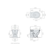 Sanitari filo parete 55x38 cm serie Ethos di Ceramica Galassia con sedile soft-close