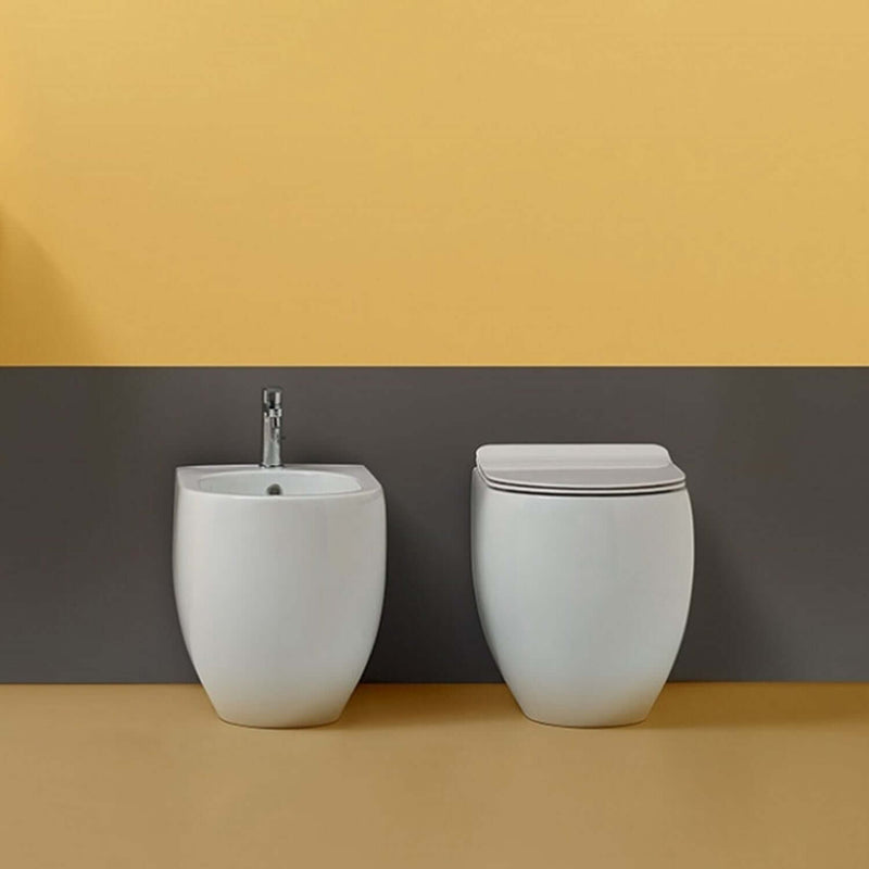 Wc filomuro 48x36 cm collezione Flo Kerasan con sedile soft close