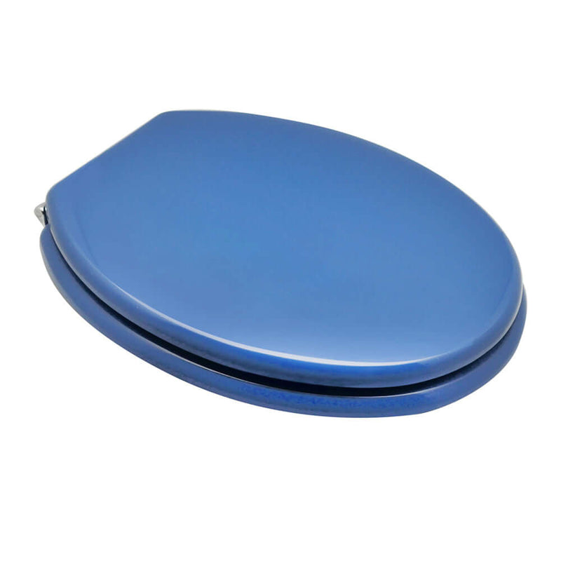 Sedile wc universale forma tipo 1 cerniere passanti avvitabili dal basso colore Blu fondale