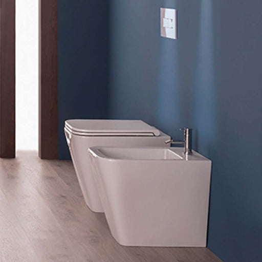 Sanitari Filo parete Ceramica Globo Stone 56 Multi scarico traslato con Sedile soft close