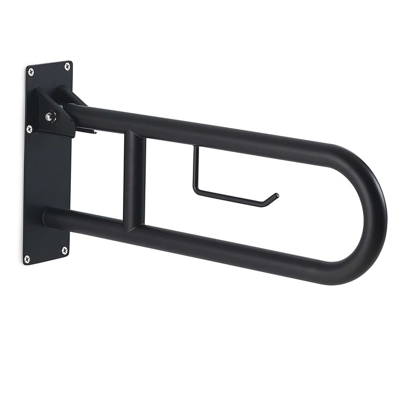 Appoggio ribaltabile con portarotolo modello Snug di Gedy - Nero Matt