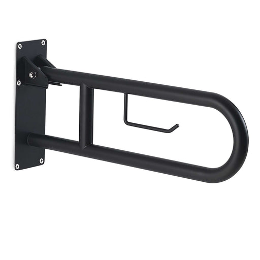 Appoggio ribaltabile con portarotolo modello Snug di Gedy - Nero Matt
