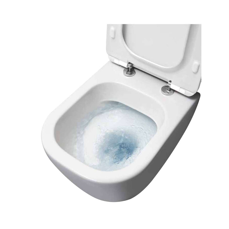 Santari filomuro serie Forever 55 in ceramica bianca con coprivaso chiusura tradizionale- Disegno Ceramica