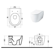 Wc sospeso serie Skip 55 in ceramica con coprivaso chiusura softclose - Disegno Ceramica