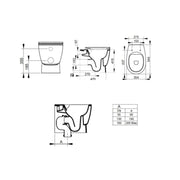 Coppia di sanitari filomuro Ceramica Dolomite modello Demy 54x36 cm con sedile Softclose