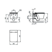 WC sospeso Ideal Standard modello Blend Cube 54
