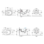 Sanitari sospesi Globo wc+sedile+bidet modello 4all cm 48x37 completi di fissaggi. Ceramica bianca