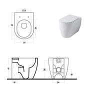 Santari filomuro serie Skip 50 in ceramica bianca con coprivaso chiusura tradizionale- Disegno Ceramica