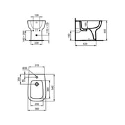 Bidet monoforo installazione filo parete 54x36 cm modello Esedra Ideal Standard