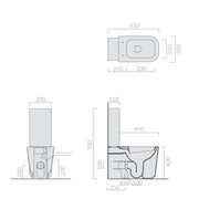Wc Monoblocco 65x35 cm serie MEG11 di Ceramica Galassia con sedile avvolgente soft close